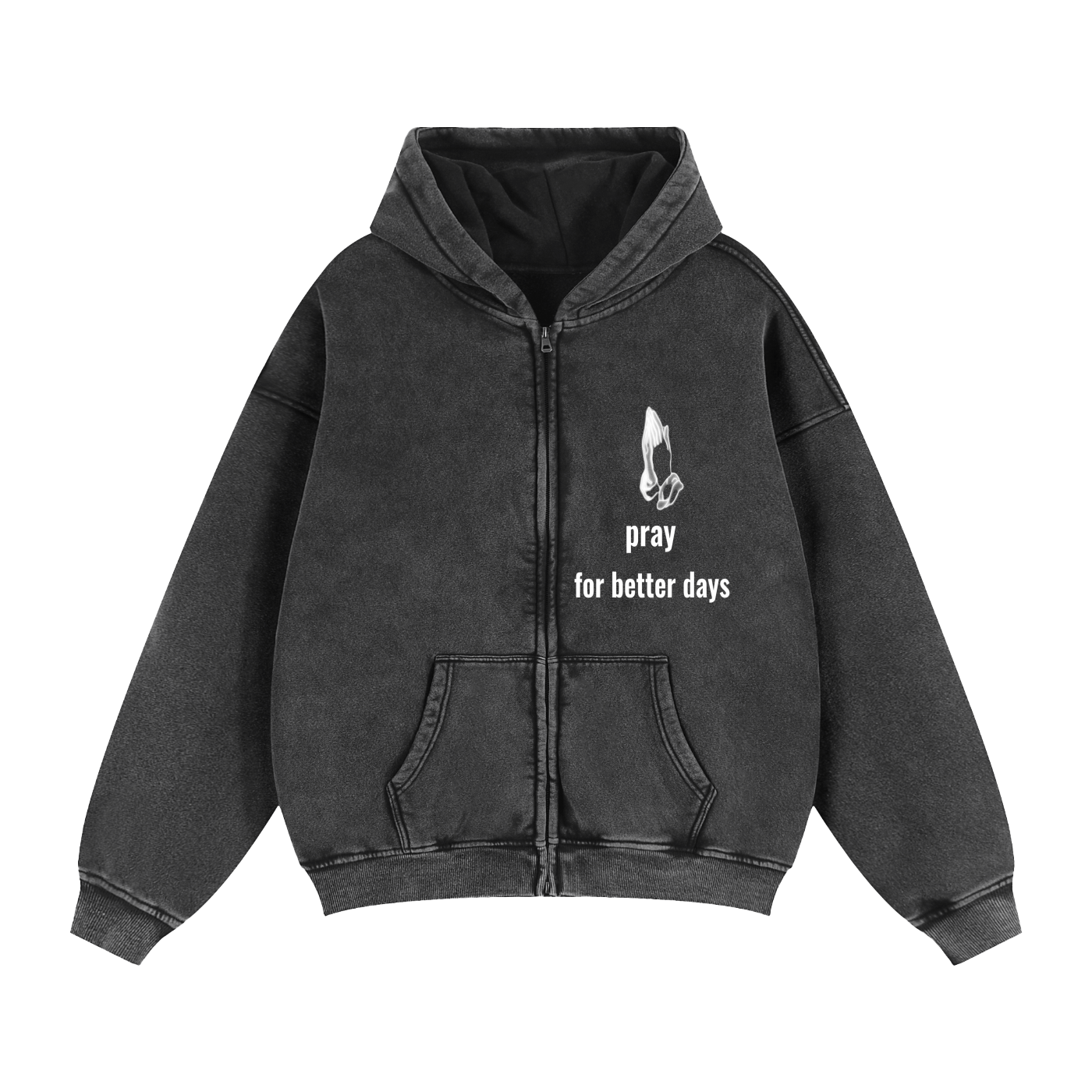Zip-Through Boxy Fleece Hoodie